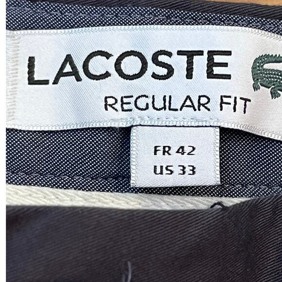 Lacoste Men's Size 33 x 32 Blue Regular Fit Chino Preppy 80s Pants - Picture 3 of 7